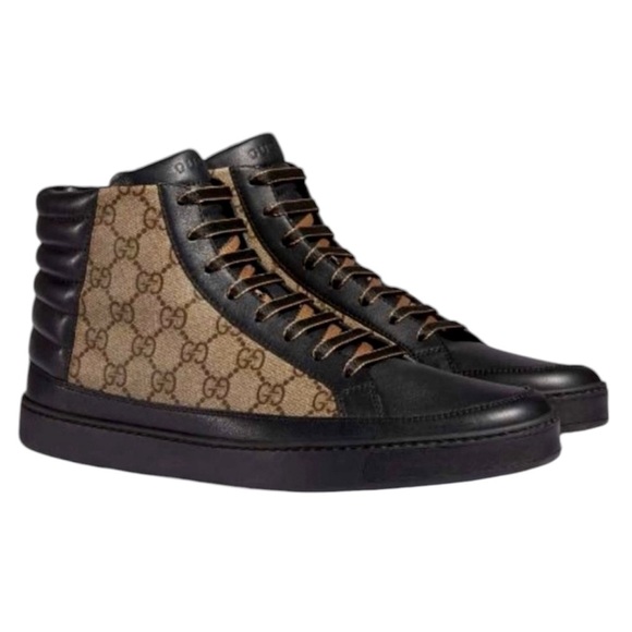 * HOT ITEM * Gucci Limited Edition GG Supreme Hi-Top Sneakers - Size: 12 (USA) - Picture 2 of 7